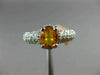 ESTATE 2CT DIAMOND & AAA YELLOW SAPPHIRE 14KT WHITE GOLD 3D OVAL ENGAGEMENT RING