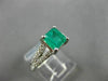 ESTATE 1.33CT DIAMOND & AAA EMERALD 14K WHITE GOLD LUCIDA ENGAGEMENT RING #22247