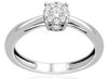 ESTATE 0.25CT DIAMOND 14KT WHITE GOLD 3D CLASSIC ROUND CLUSTER FLOWER LOVE RING