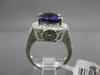 ESTATE LARGE 5.22CT DIAMOND & AAA AMETHYST 14KT WHITE GOLD 3D OVAL FILIGREE RING