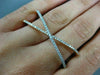 ESTATE .61CT DIAMOND 14KT WHITE & ROSE GOLD 3D DOUBLE FINGER CRISS CROSS X RING