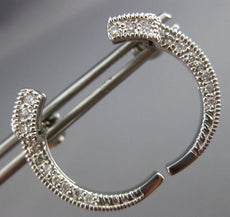 ANTIQUE .72 CTW HANGING 3D MOON SHAPE 14KT WHITE GOLD EARRINGS STUNNING!! #21750