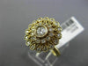 ESTATE .75CT ROUND DIAMOND 14KT YELLOW GOLD 3D FLOWER MILGRAIN FILIGREE RING