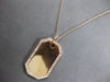 ESTATE LARGE .69CT DIAMOND 14KT ROSE GOLD 3D OCTAGON DOG TAG FLOATING PENDANT