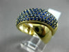ESTATE LARGE 2.31CT AAA SAPPHIRE & TANZANITE 14K YELLOW GOLD 3D CRISS CROSS RING
