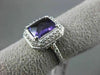 ESTATE LARGE 4.96CTW DIAMOND & AAA AMETHYST 14KT WHITE GOLD 3D HALO FUN RING