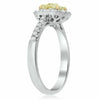 1.48CT WHITE & FANCY YELLOW DIAMOND 18KT YELLOW GOLD & PLATINUM ENGAGEMENT RING
