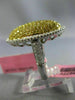 EXTRA LARGE 2.21CT WHITE & INTENSE YELLOW DIAMOND 18K 2TONE GOLD MICRO PAVE RING