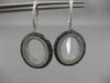 ESTATE LARGE 4.16CTW BLACK & WHITE DIAMOND 18KT WHITE GOLD OVAL HANGING EARRINGS
