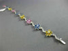 ESTATE 10.02CT DIAMOND & MULTI COLOR SAPPHIRE 18KT WHITE GOLD 3D FLOWER BRACELET