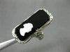 ESTATE LARGE AAA ONYX 14KT WHITE GOLD 3D OPEN FILIGREE LADY CAMEO RING #26430