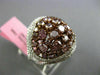 ESTATE LARGE 3.17CT PINK & WHITE DIAMOND 18K TWO TONE GOLD MULTI SHAPE OVAL RING