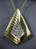 ESTATE LARGE .26CT DIAMOND 14KT WHITE & YELLOW GOLD TRIANGULAR FLOATING PENDANT