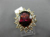 LARGE 7.10CT DIAMOND & RHODOLITE 14K ROSE GOLD 3D PRINCESS DIANA ENGAGEMENT RING
