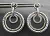 ESTATE LARGE 1.0CT DIAMOND 14KT WHITE GOLD CIRCLE OF LIFE ETOILE HOOP EARRINGS