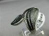ESTATE MASSIVE 3.18CT WHITE & BLACK DIAMOND 14K WHITE GOLD 3D LEAF COCKTAIL RING