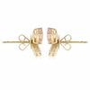 ESTATE 1.74CT DIAMOND & AAA MORGANITE 14K YELLOW GOLD 3D BUTTERFLY STUD EARRINGS