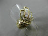 ESTATE WIDE 2.50CT BAGUETTE DIAMOND 18KT YELLOW GOLD WAVE MULTI ROW RING #21187