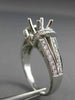 ESTATE .50CT ROUND DIAMOND 14KT WHITE GOLD 3D 4 PRONG SEMI MOUNT ENGAGEMENT RING