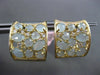 ESTATE EXTRA WIDE 10.37CT DIAMOND & BLUE AGATE 14KT YELLOW GOLD HUGGIE EARRINGS