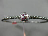 ESTATE 1.0CT AAA RUBY 14K WHITE & BLACK GOLD GLOBE ROPE FLEXIBLE BANGLE BRACELET