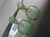 ESTATE LARGE .97CT DIAMOND & GREEN AGATE 14KT YELLOW GOLD HALO CLIP ON EARRINGS