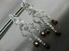 ESTATE 1.40CT DIAMOND & GARNET 14KT WHITE GOLD HANGING FILIGREE EARRINGS #20049