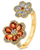 1.93CT DIAMOND & AAA RUBY 14KT YELLOW GOLD 3D CLASSIC DOUBLE FLOWER LOVE RING