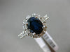 LARGE 3.15CT DIAMOND & AAA OVAL SAPPHIRE 14KT WHITE GOLD 3D HALO ENGAGEMENT RING