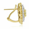 LARGE 2.42CT WHITE & FANCY YELLOW DIAMOND 18KT 2 TONE GOLD OVAL CLIP ON EARRINGS