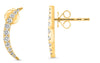 ESTATE .40CT DIAMOND 14KT YELLOW GOLD 3D ROUND CLASSIC MOON STUD FUN EARRINGS