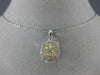 ESTATE .85CT MULTI COLOR DIAMOND 14KT TRI COLOR GOLD 3D CLUSTER OVAL PENDANT