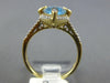 3.74CT DIAMOND & AAA BLUE TOPAZ 14KT YELLOW GOLD MARQUISE & ROUND HALO FUN RING