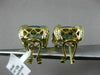 ESTATE LARGE 6.36CT BLUE TOPAZ & RUBY 14KT YELLOW GOLD FILIGREE CLIP ON EARRINGS
