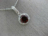 ESTATE .63CT DIAMOND & AAA GARNET 14K WHITE GOLD CLASSIC PAVE HALO ROUND PENDANT