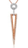 LARGE .50CT DIAMOND 14K WHITE ROSE GOLD TRIANGULAR CIRCLE OF LIFE LARIAT PENDANT