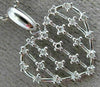 ESTATE .18CT DIAMOND 14KT WHITE GOLD 3D OPEN HEART CLUSTER FLOATING LOVE PENDANT