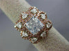 ESTATE EXTRA LARGE 3.92CT MULTI COLOR DIAMOND 18KT WHITE & ROSE ENGAGEMENT RING