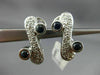 ESTATE 1.10CT DIAMOND & SAPPHIRE 14KT WHITE GOLD 3D PAVE ETOILE X LOVE EARRINGS