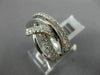 ESTATE WIDE .77CT ROUND DIAMOND 14KT WHITE GOLD MULTI ROW CRISS CROSS LOVE RING
