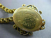 ANTIQUE LARGE & LONG 14KT YELLOW GOLD 3D HANDCRAFTED FLOWER NECKLACE #26226