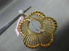 ESTATE LARGE .12CT DIAMOND 14KT YELLOW GOLD 3D 5 CLOVER LEAF BASKET LOVE PENDANT