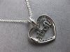 ESTATE .05CT DIAMOND 14KT WHITE GOLD 3D OPEN HEART MOTHER FUN FLOATING PENDANT