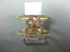 ESTATE WIDE .38CT DIAMOND 14KT ROSE GOLD 3D FOUR CLOVER FLOWER HEART LOVE RING