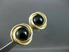 ESTATE LARGE 14KT YELLOW GOLD AAA ONYX CIRCULAR CLIP ON EARRINGS UNIQUE! #22547