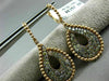 LARGE 2.24CT MULTI COLOR DIAMOND 18K ROSE GOLD BEADED TEAR DROP HANGING EARRINGS