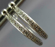 ESTATE .46CT DIAMOND 14K WHITE GOLD CLASSIC 3D INSIDE OUTSIDE HOOP EARRINGS 1440
