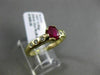ESTATE WIDE .58CT DIAMOND & RUBY 14KT YELLOW GOLD 3D ETOILE OVAL ENGAGEMENT RING