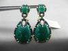 ESTATE LARGE 1.15CT DIAMOND & GREEN AGATE 14K YELLOW GOLD 3D PEAR SHAPE EARRINGS