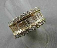 ESTATE 1.80CT ROUND & BAGUETTE DIAMOND 14KT YELLOW GOLD ANNIVERSARY RING #20382